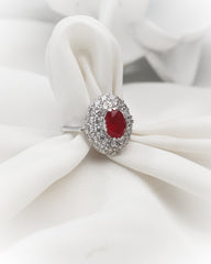 Royal Scarlet Halo Ring