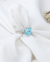 Aqua Radiance Solitaire Ring