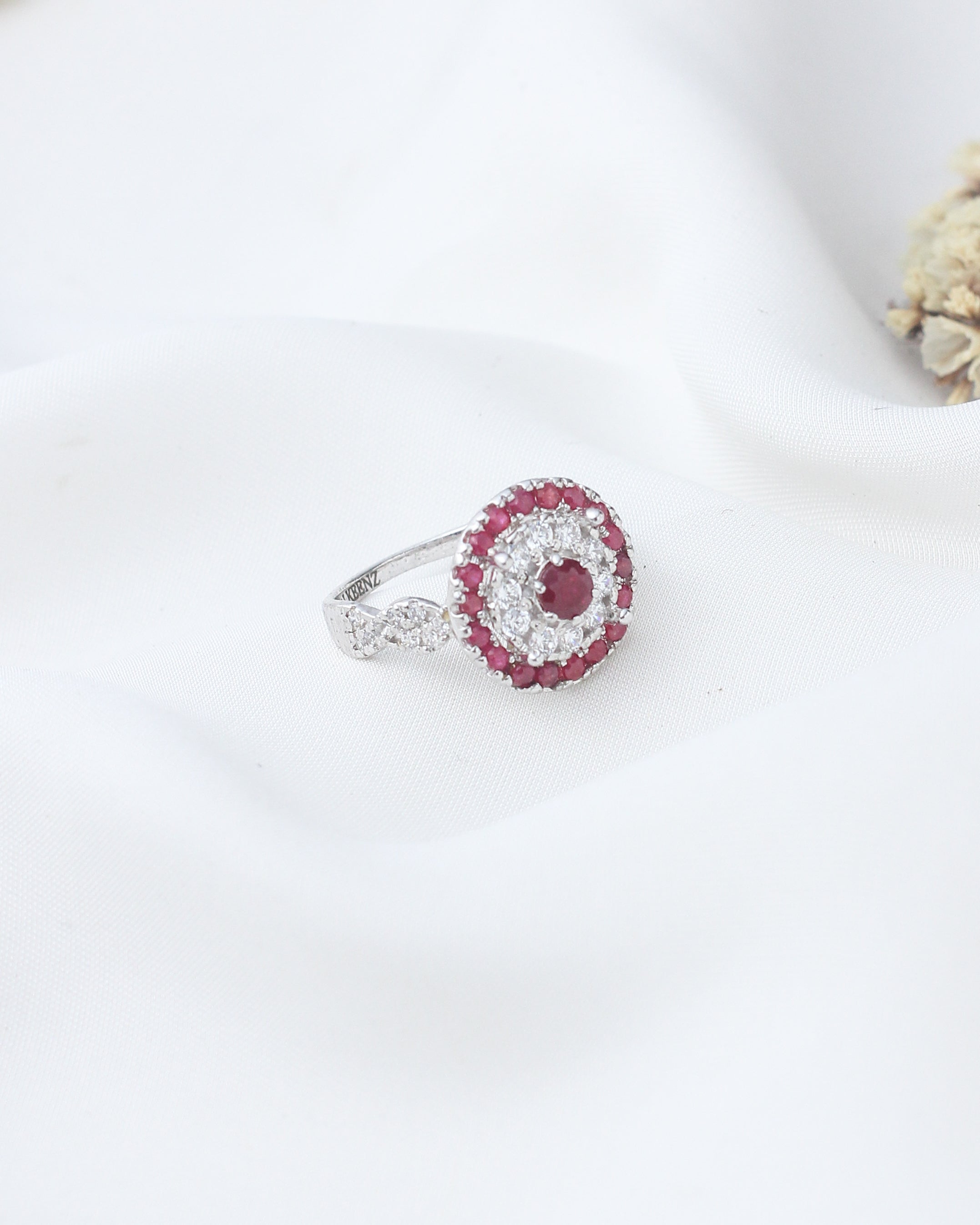 Radiant Ruby Halo Ring