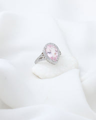 Blush Elegance Teardrop Ring