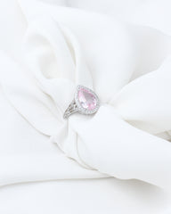 Blush Elegance Teardrop Ring
