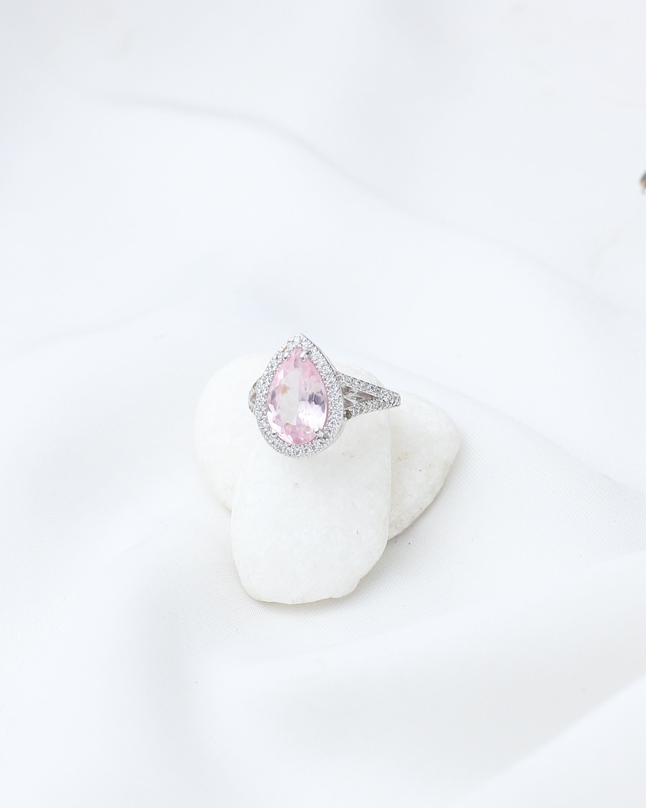 Blush Elegance Teardrop Ring