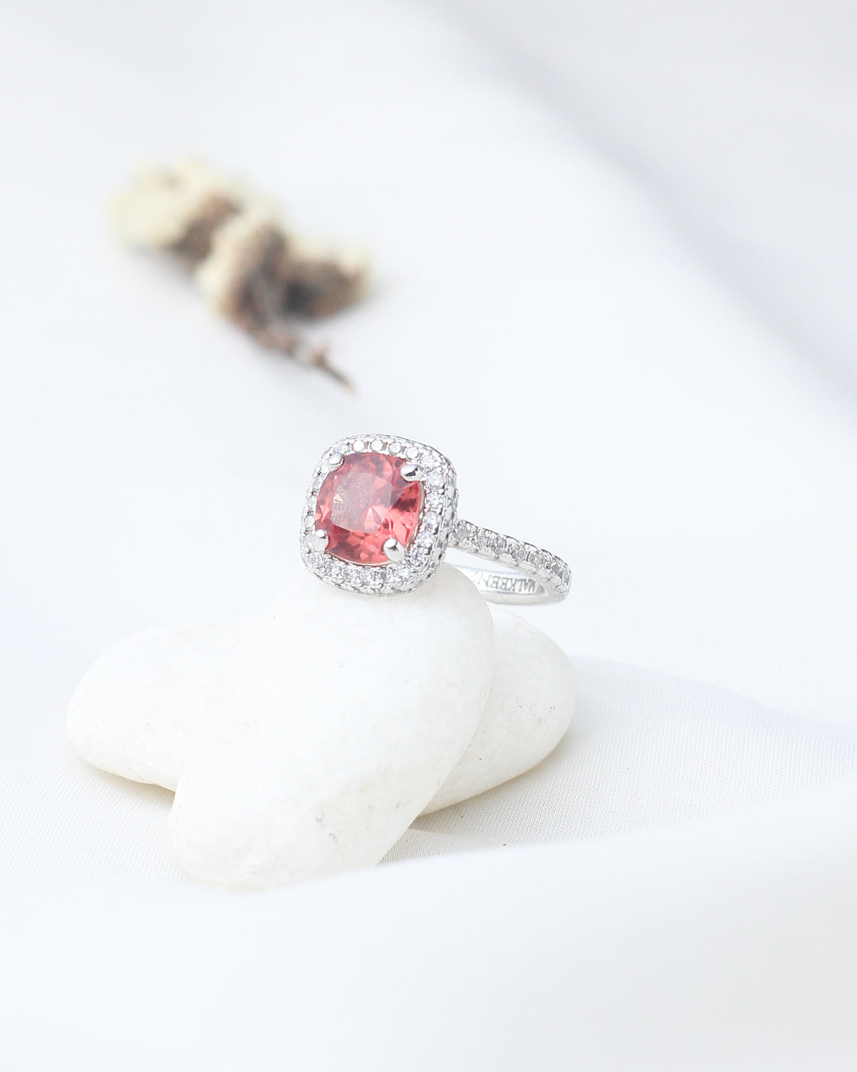 Sunset Spark Cushion Ring