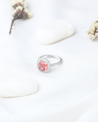 Sunset Spark Cushion Ring