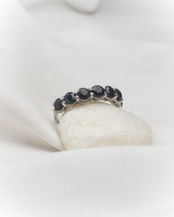 Celestial Sapphire Band – Natural Blue Sapphire in 935 Silver