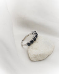 Celestial Sapphire Band – Natural Blue Sapphire in 935 Silver