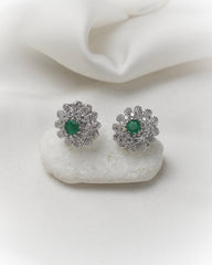 Emerald Blossom 925 Silver Pendant Set
