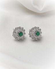Emerald Blossom 925 Silver Pendant Set