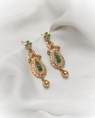 Emerald Royale Drop Earrings – 925 Silver