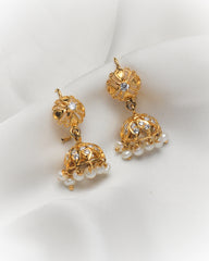 Radiant Blossom Jhumkas – 925 Silver