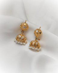 Radiant Blossom Jhumkas – 925 Silver
